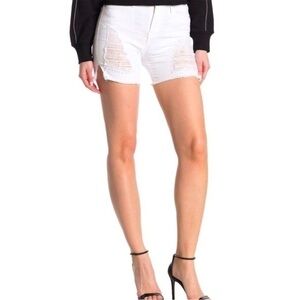 NWT GOOD AMERICAN Cut Off Shorts Gash403 White